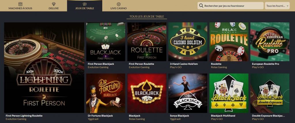 Jeux de table Tortuga Casino Jeux de table