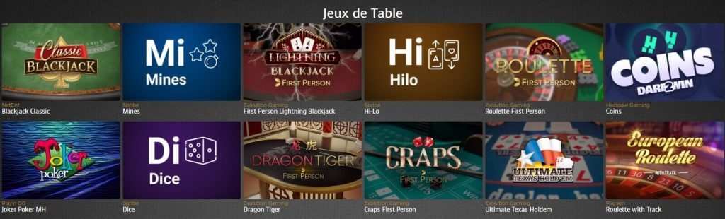 Jeux de table Casino Extra Jeux de table