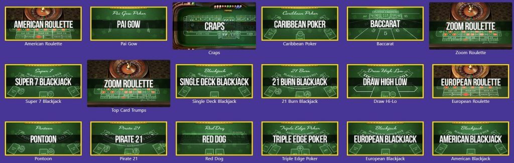 Jeux de table Casino Purple Jeux de table