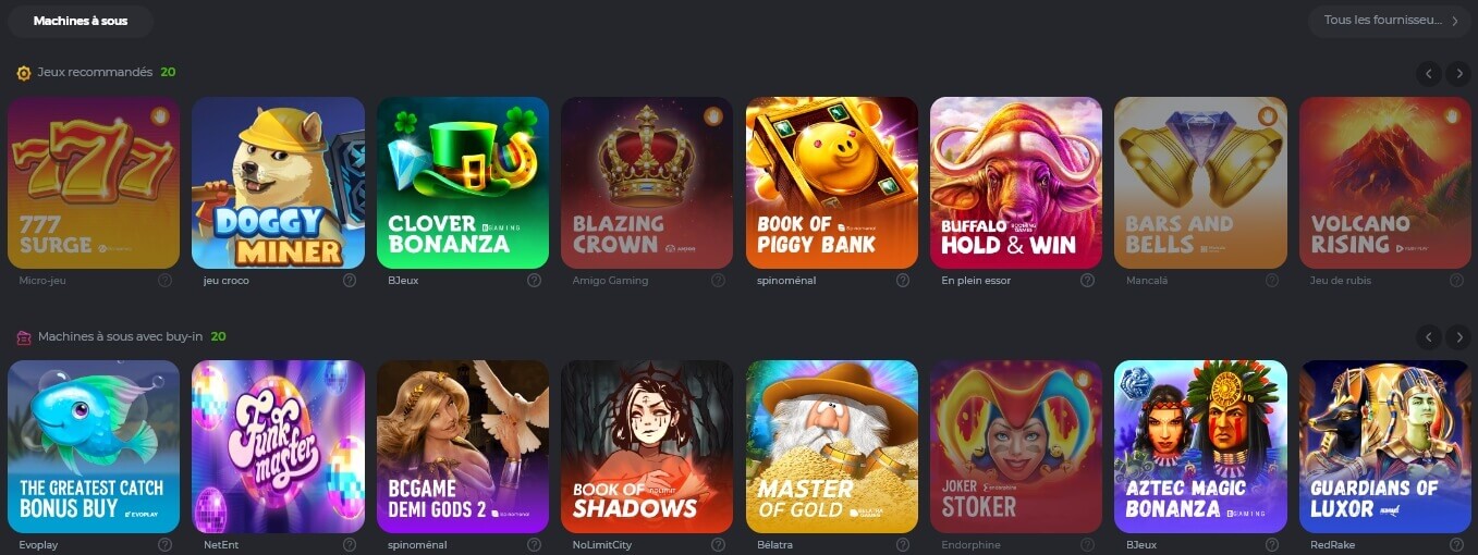 Machines à Sous BC.Game Casino Machines à Sous