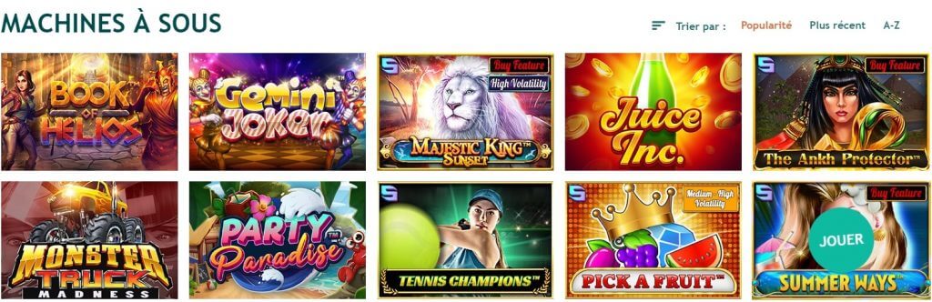 Machines a sous France Casino Machines a sous