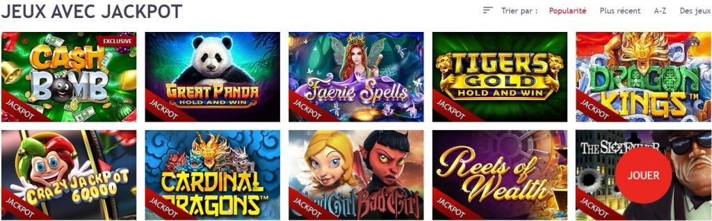 Machines à sous progressives Le Jackpot Casino Machines à sous progressives