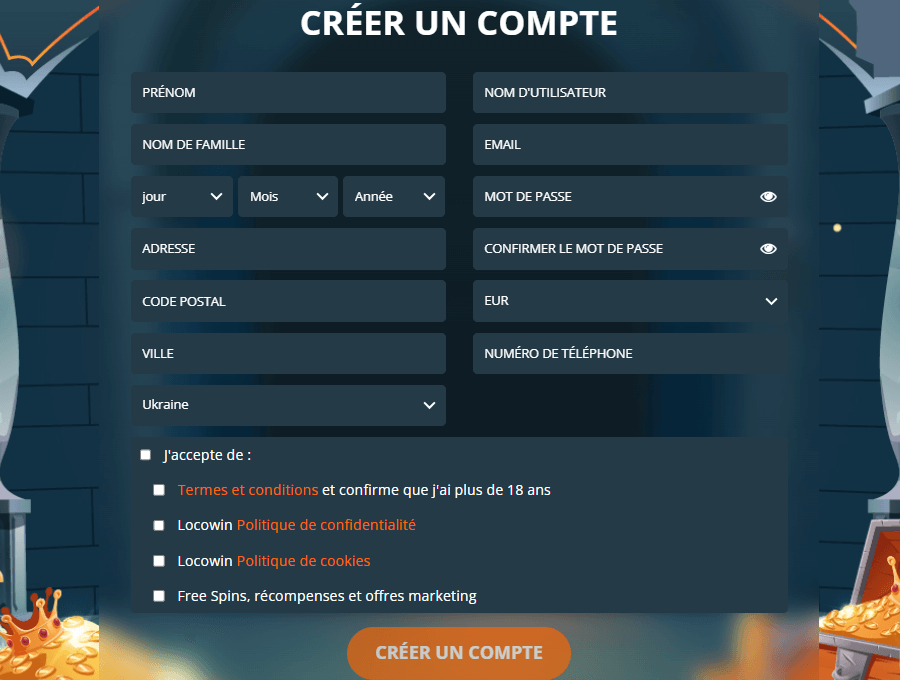 Inscription Locowin Casino Inscription