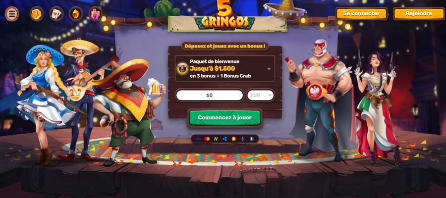 Bonus de Bienvenue 5Gringos Casino Bonus de Bienvenue