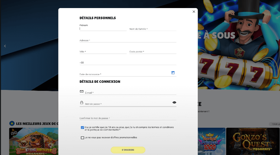 Inscription Betzino Casino Inscription