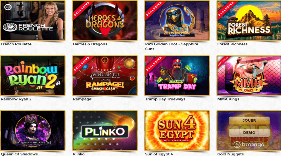 Jeux Win Unique Casino Jeux