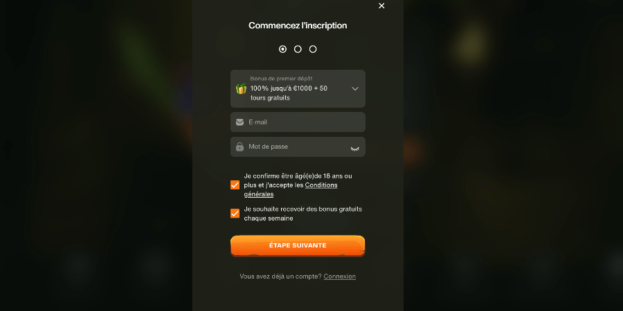 Inscription Cashwin Casino Inscription