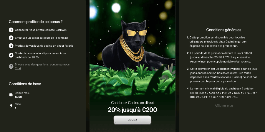 Live Casino Cashback Cashwin Live Casino Cashback