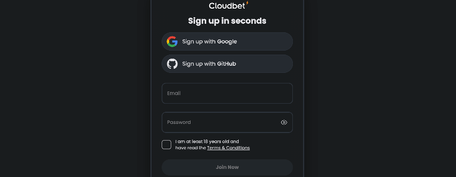 Inscription Cloudbet Casino Inscription