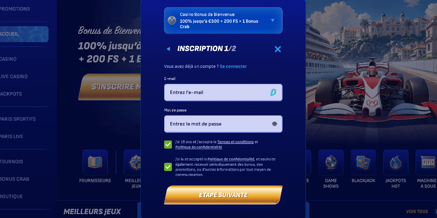 Wonaco Casino Inscription