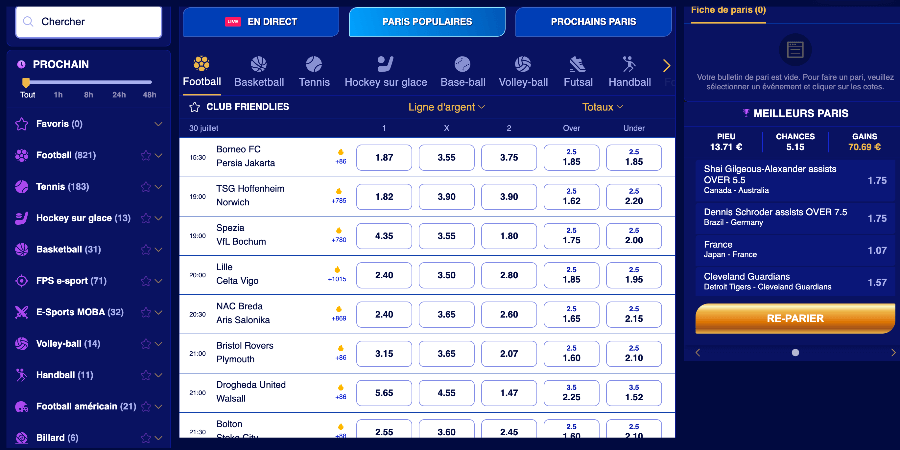 Wonaco Casino Paris Sportifs