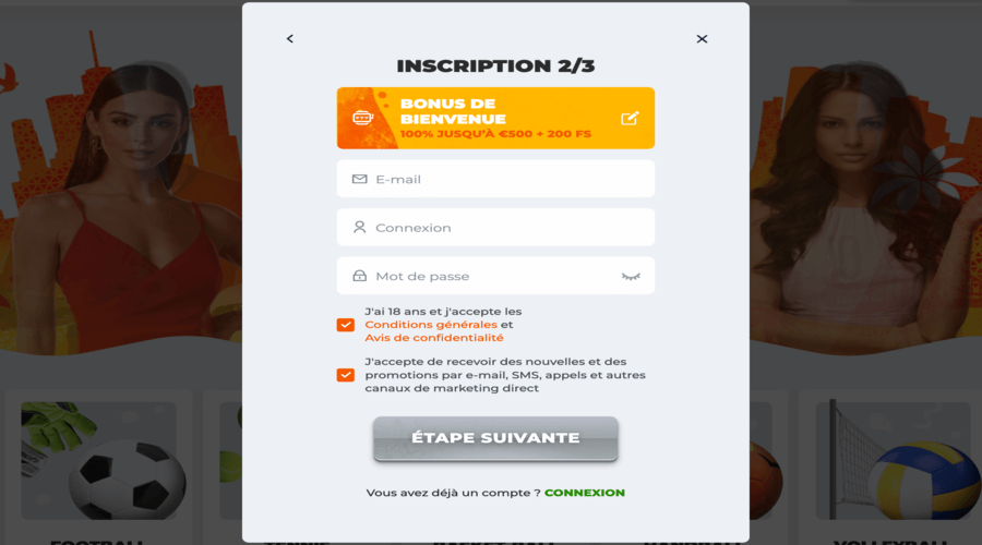 Inscription BetRiot Casino Inscription