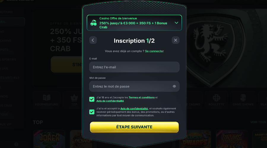 Inscription Kinbet Casino Inscription