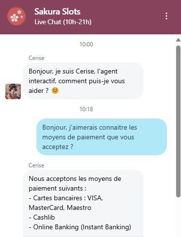 Sakura Slots Casino les moyens de paiement Sakura Slots Casino les moyens de paiement