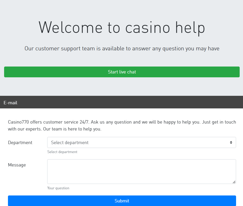 Service Client Casino770 Service Client Casino770
