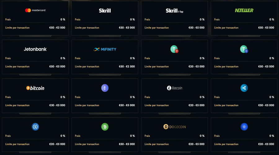 Moyens de paiement Dolly Casino Moyens de paiement